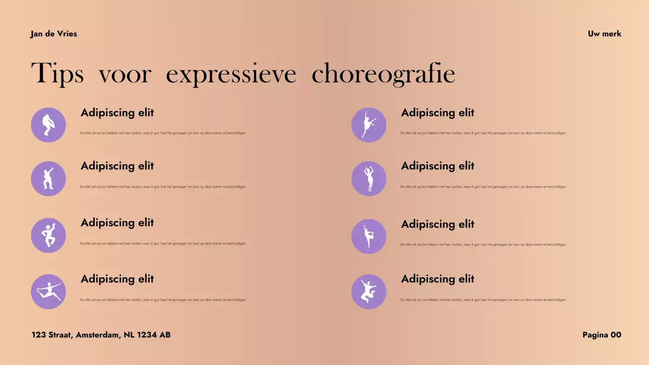 Paarse abstracte danspresentatie