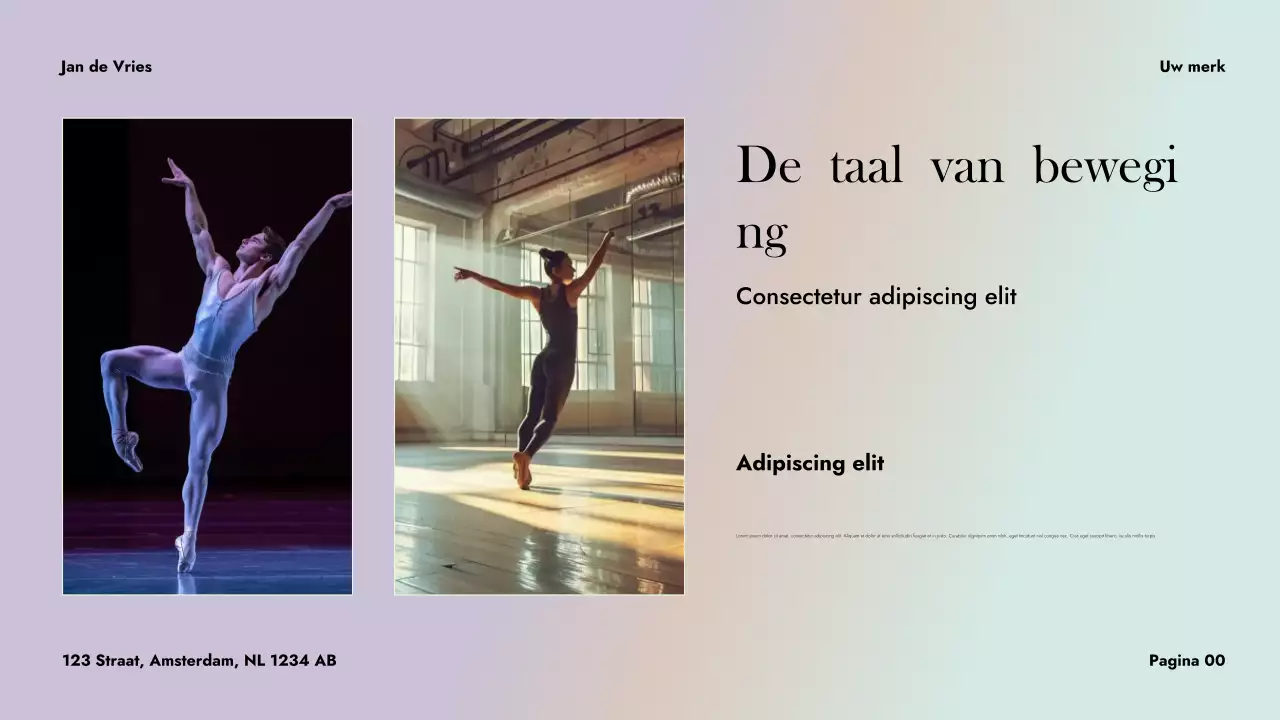 Paarse abstracte danspresentatie