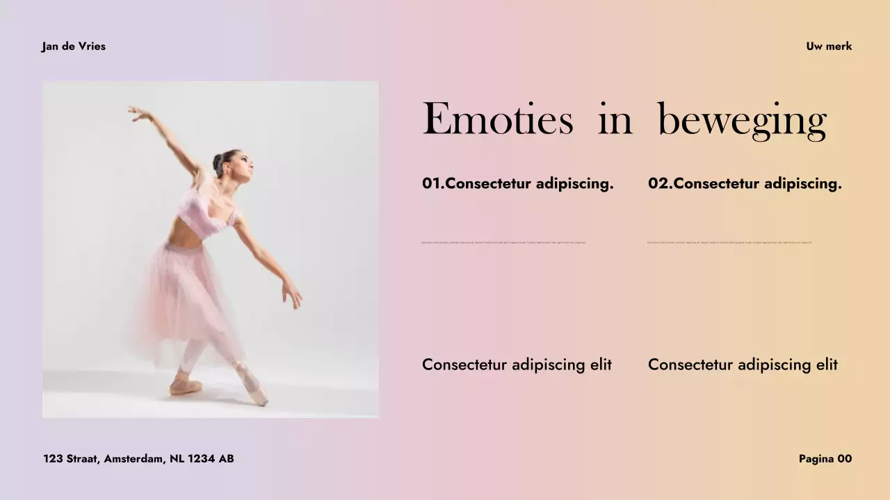 Paarse abstracte danspresentatie