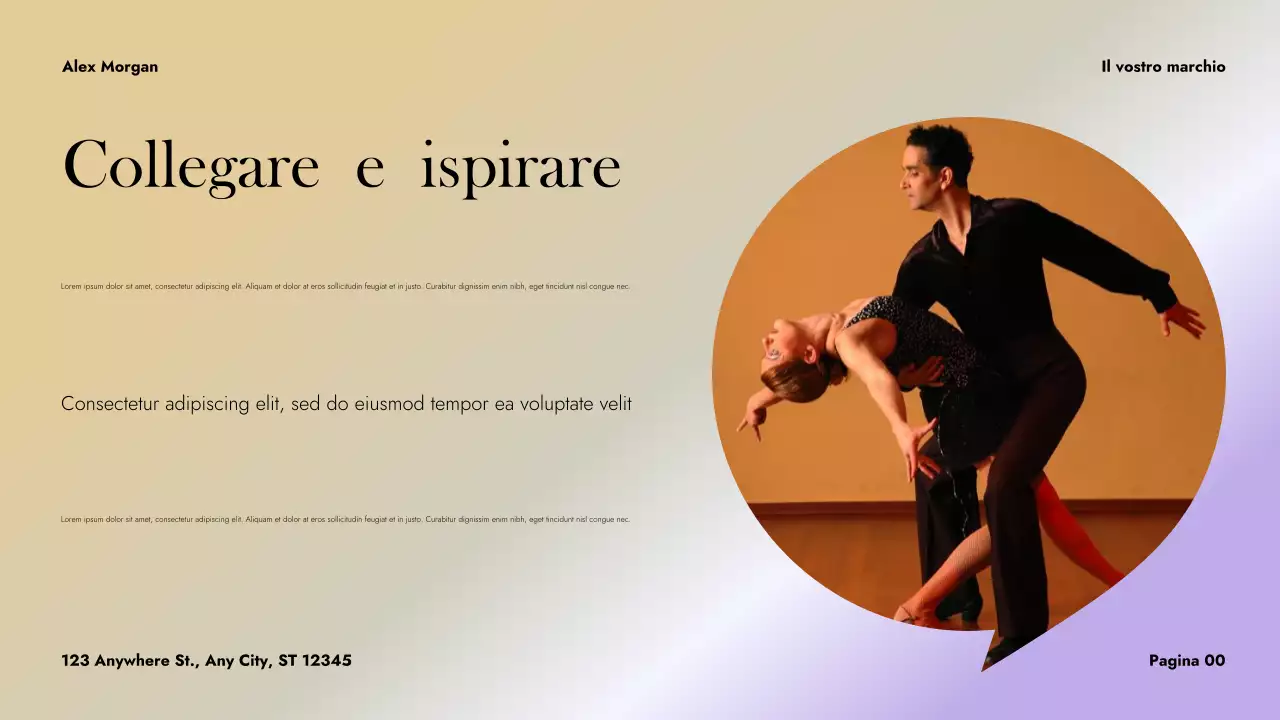 Presentazione di danza astratta viola