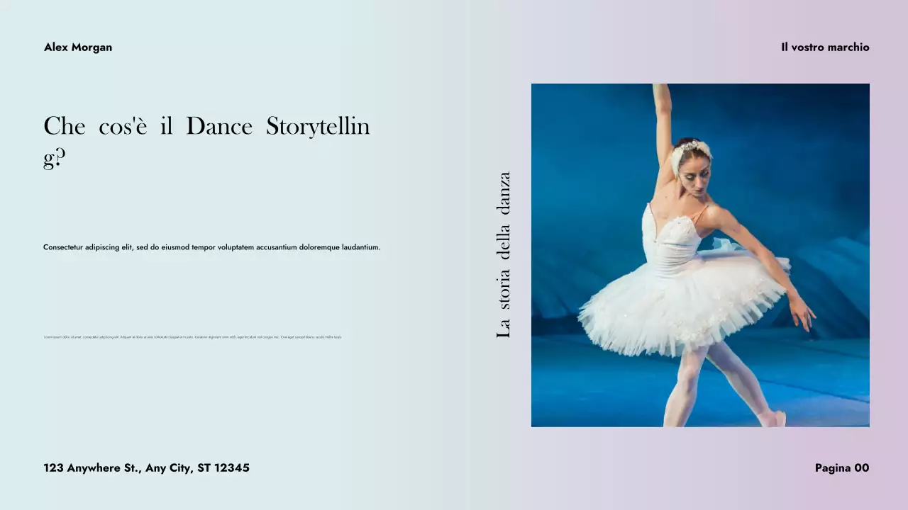 Presentazione di danza astratta viola