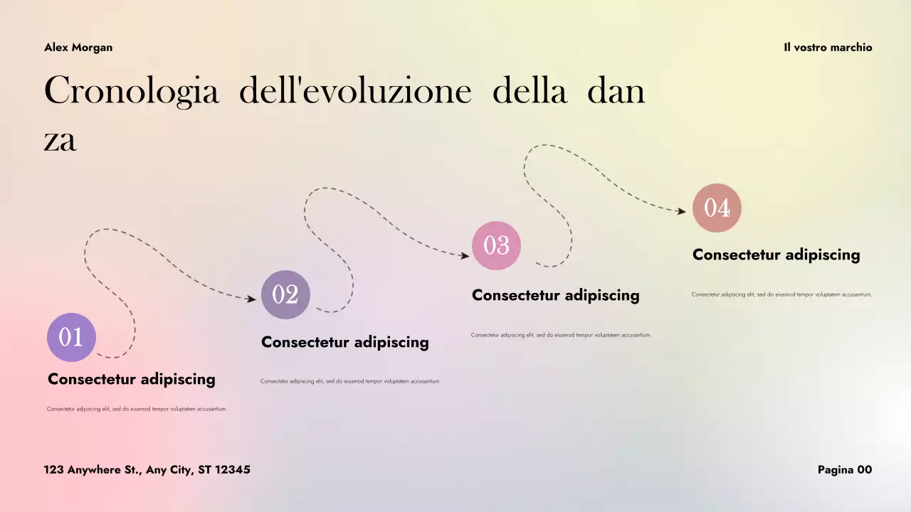 Presentazione di danza astratta viola