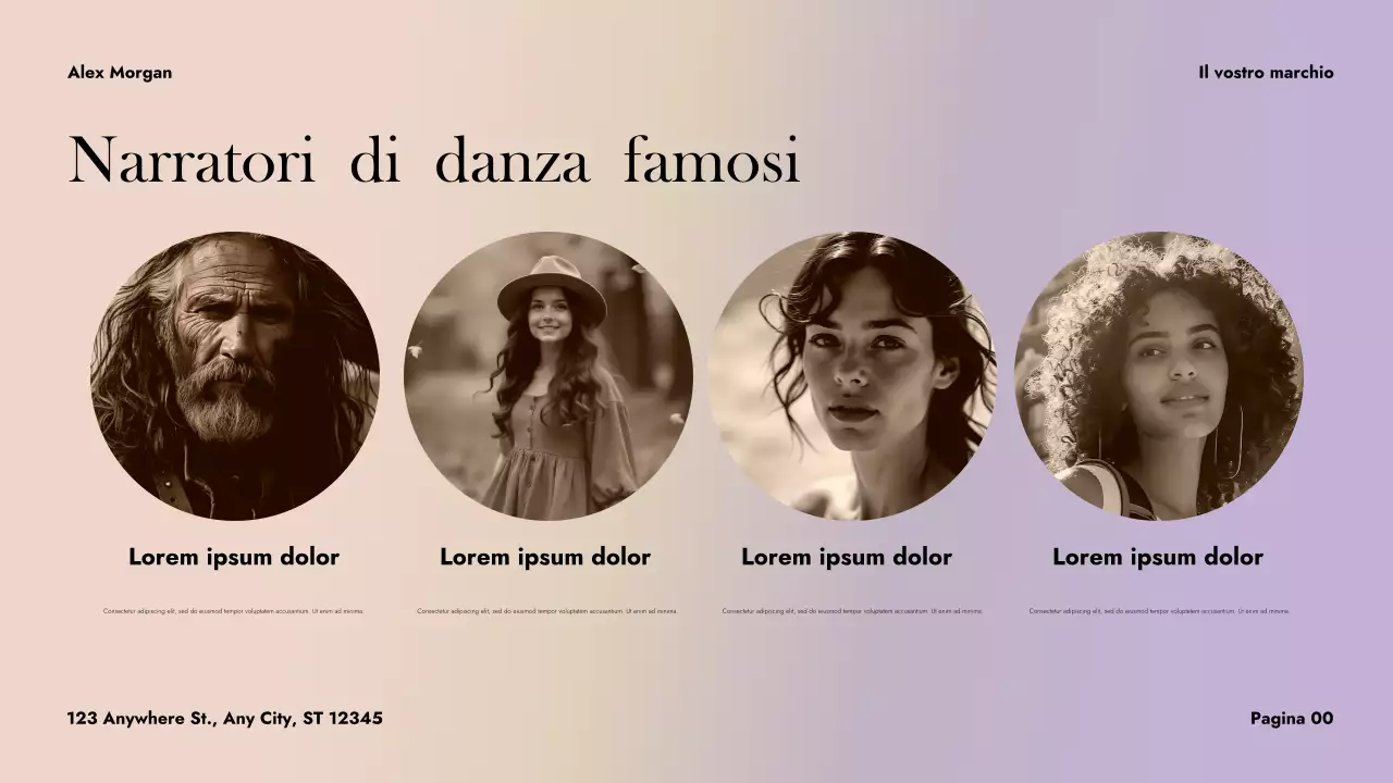 Presentazione di danza astratta viola