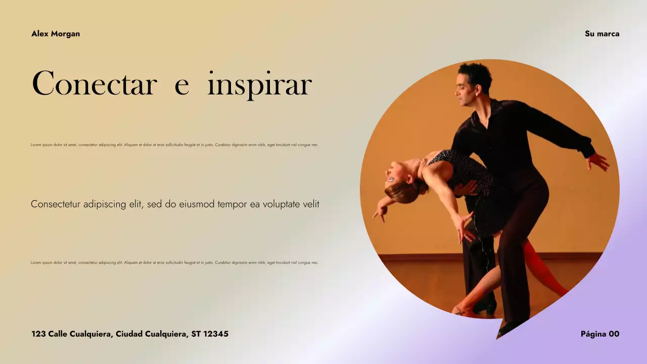 Presentación de danza abstracta púrpura