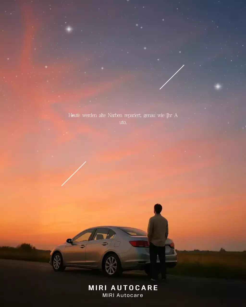 Orangefarbene moderne Autowerbung