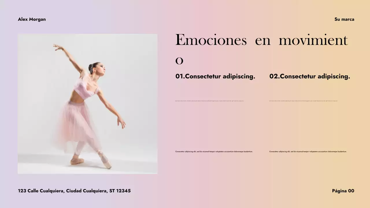 Presentación de danza abstracta púrpura