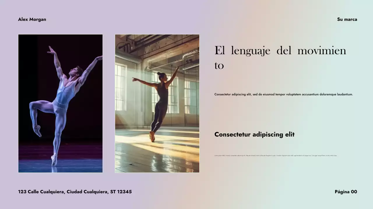 Presentación de danza abstracta púrpura