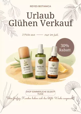 Beige Botanical Skincare-Aktion