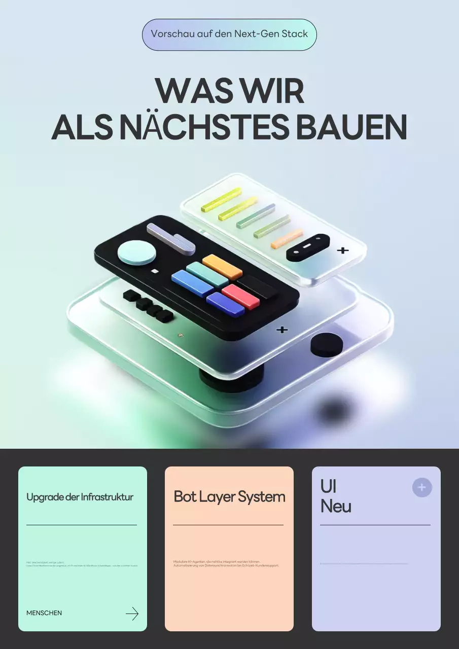 Ankündigung des UI-Systems im Mint Glassmorphism 3D-Stil