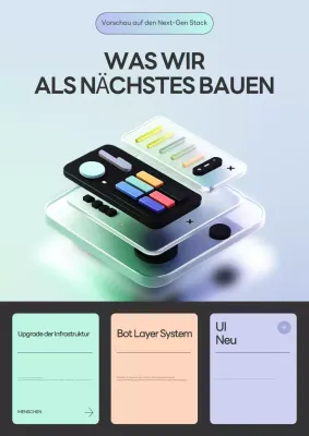 Ankündigung des UI-Systems im Mint Glassmorphism 3D-Stil