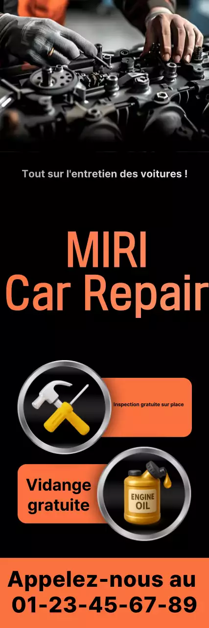 Publicité sur l'entretien des voitures modernes noires