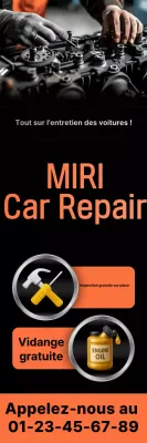 Publicité sur l'entretien des voitures modernes noires