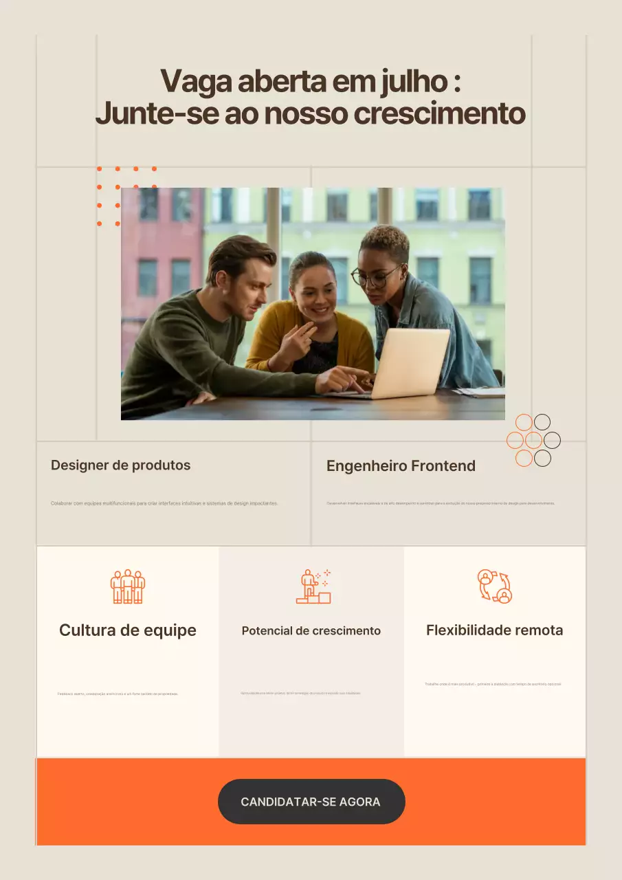 Recrutamento de Emprego Moderno Laranja