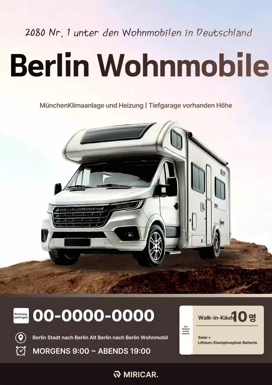 Beige moderne Wohnmobil-Werbung