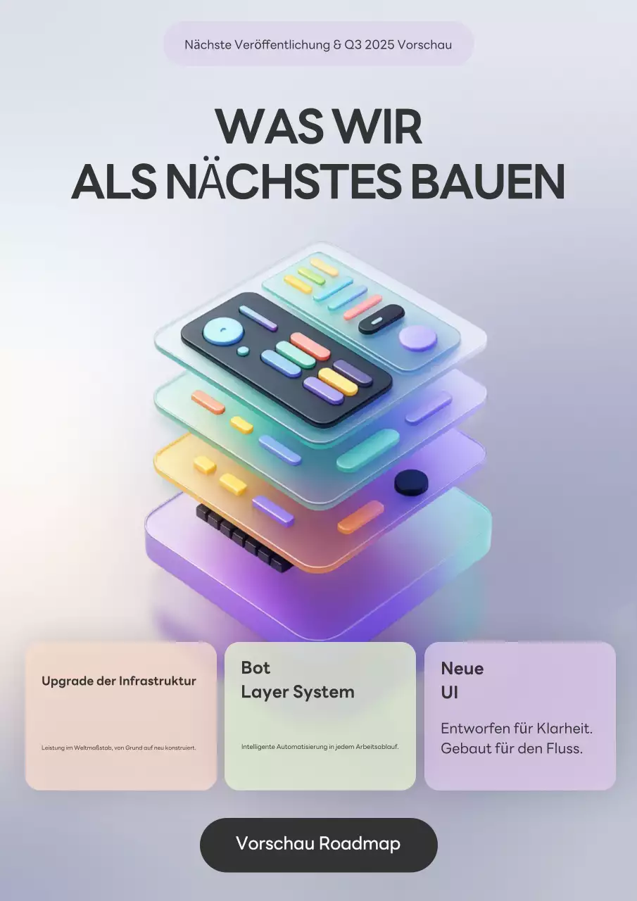 Technische Ankündigung zur Glassmorphism-Benutzeroberfläche