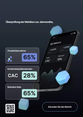 Geschäftsbericht im Deep Navy 3D-Stil