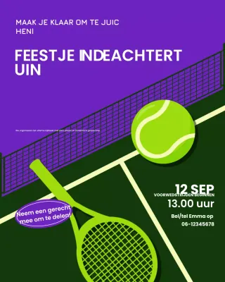Groene illustratieve tennis kijkfeest Instagram-post