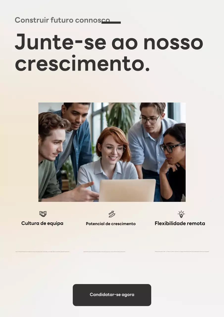 Recrutamento de equipe moderna bege