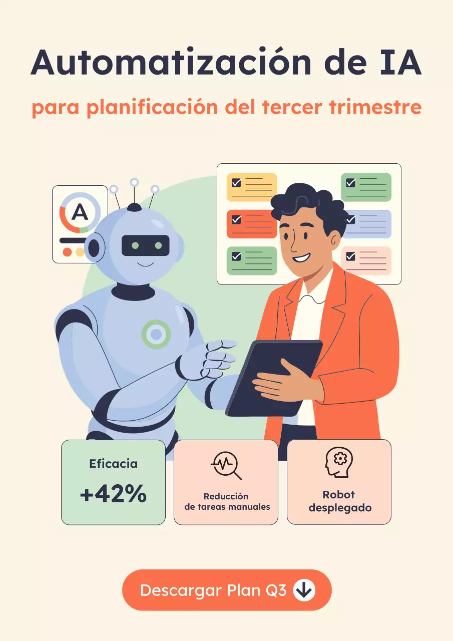 Anuncio de planificación de IA moderna en beige