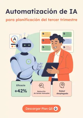 Anuncio de planificación de IA moderna en beige