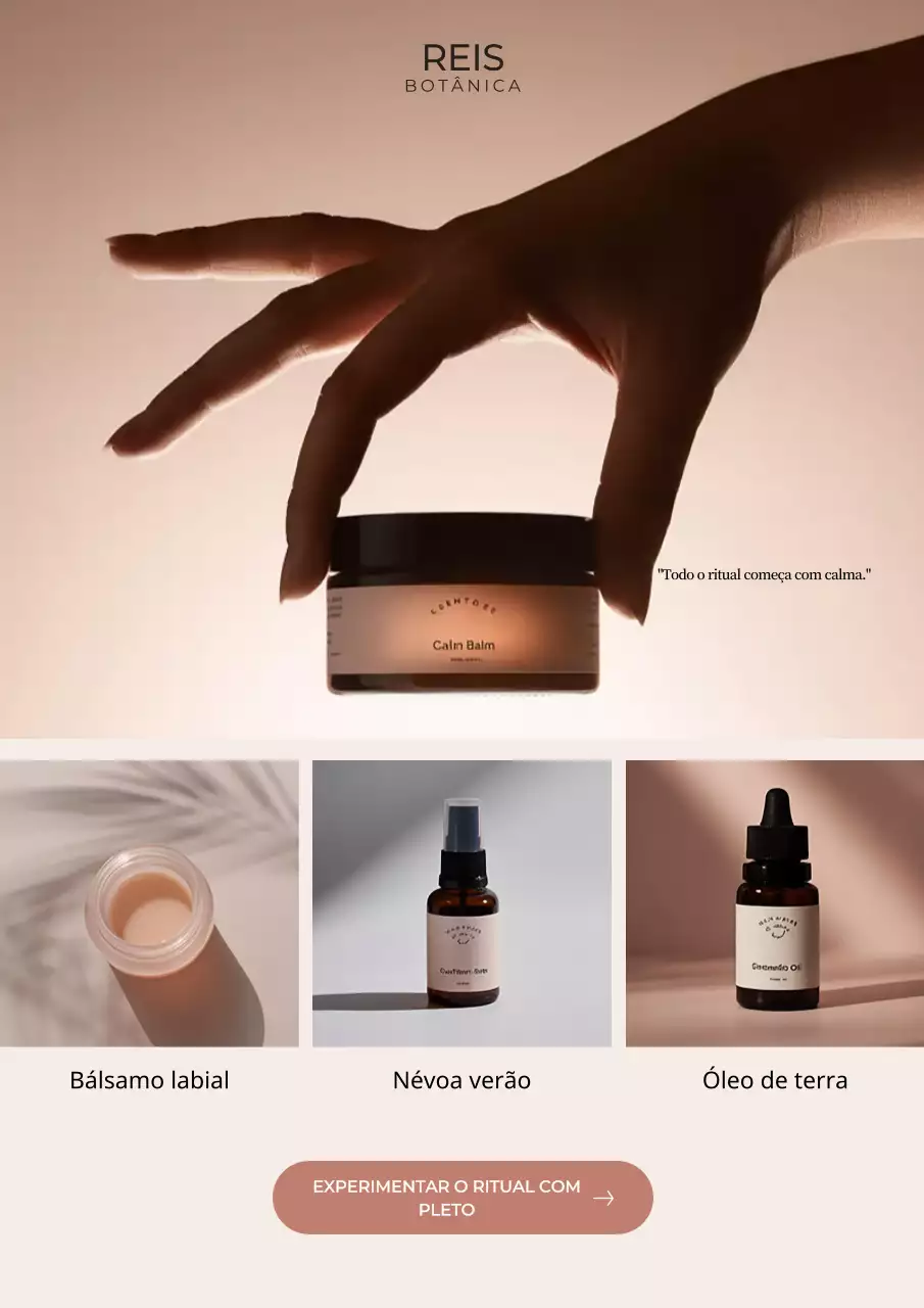 Promoção de cuidados com a pele minimalista bege
