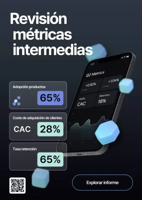 Informe empresarial de estilo 3D de Deep Navy