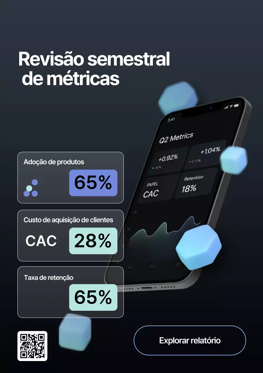 Relatório de Negócios em Estilo 3D da Deep Navy