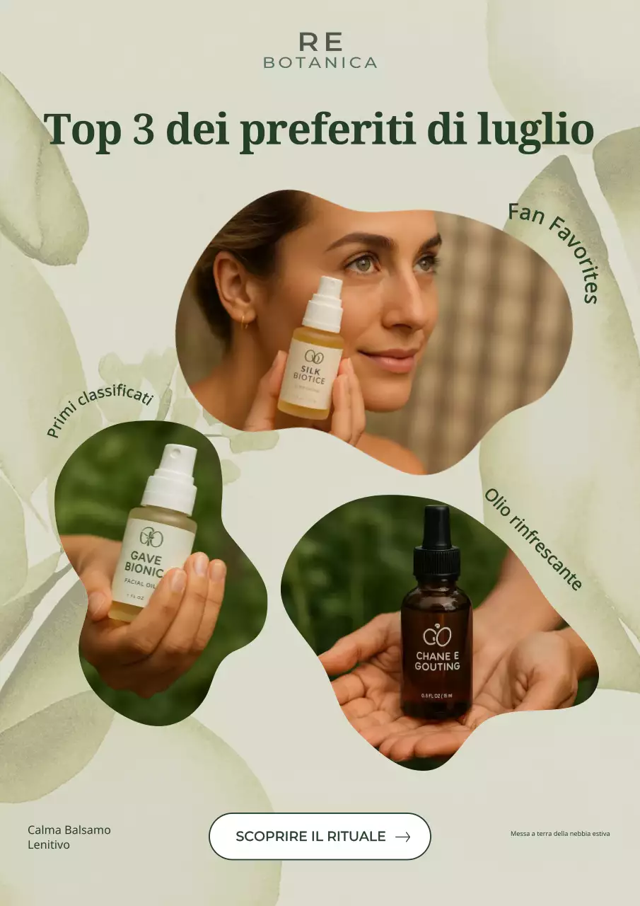 Promozione per la cura della pelle botanica verde