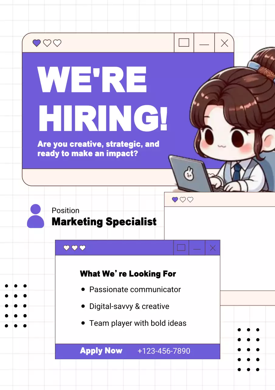 화이트 앤 레드 미니멀리스트 모집 전단지