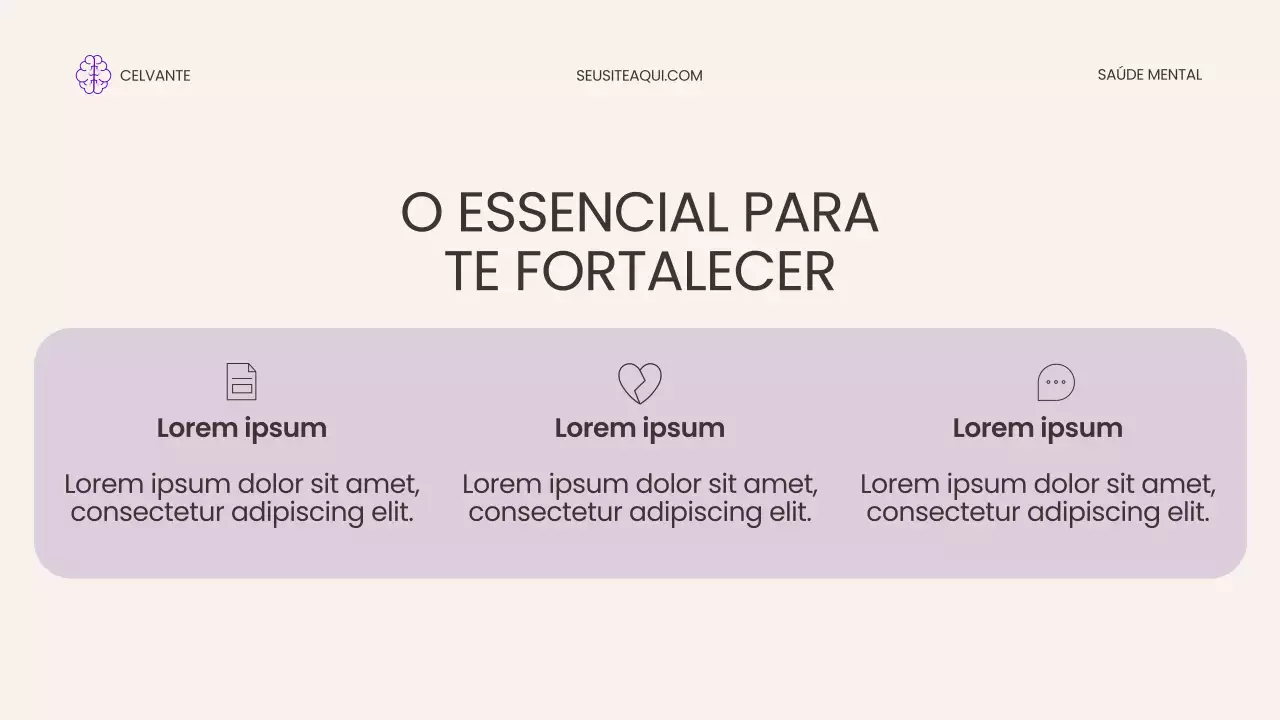 Apresentação de Promoção da Saúde Mental Moderna Roxa