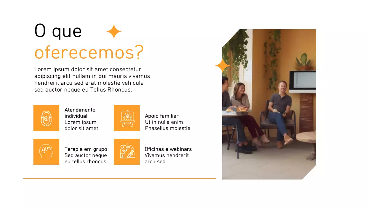 Apresentação do anúncio do Orange Modern Wellness