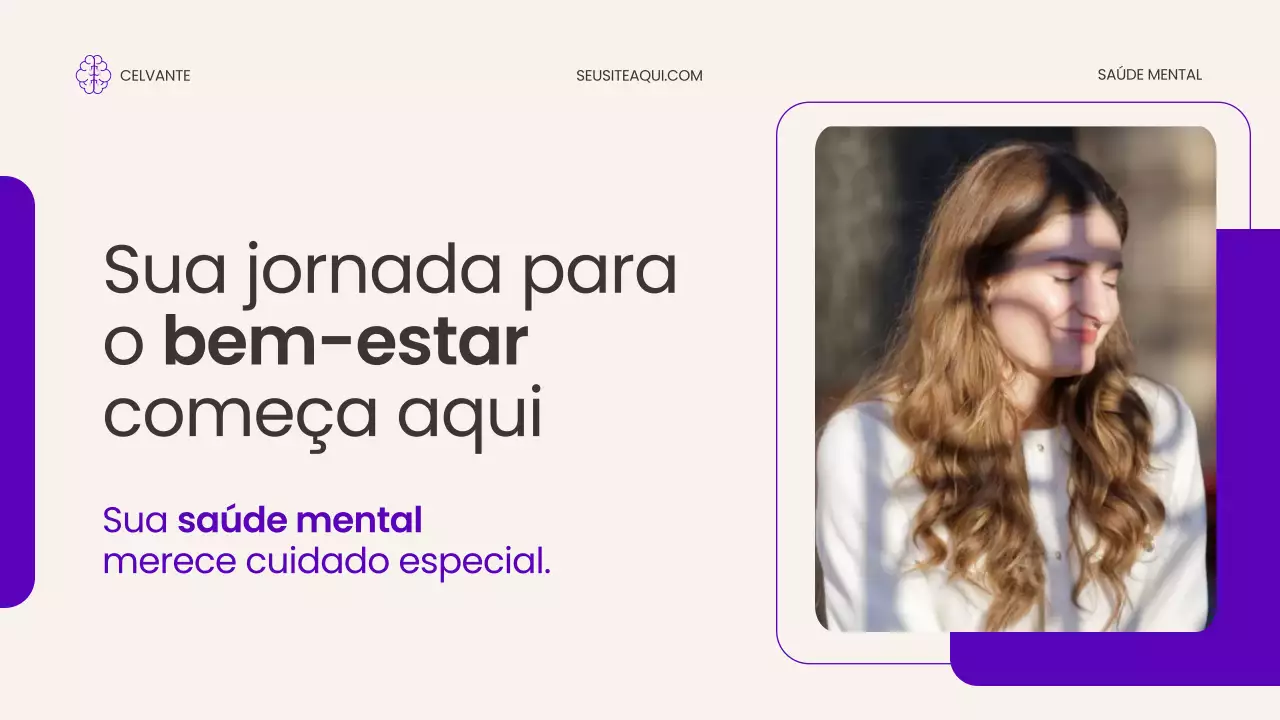 Apresentação de Promoção da Saúde Mental Moderna Roxa