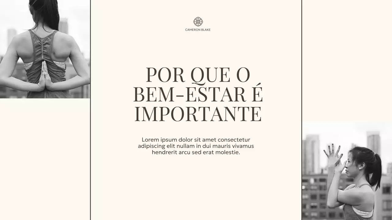 Apresentação de Bem-Estar Minimalista Cinza