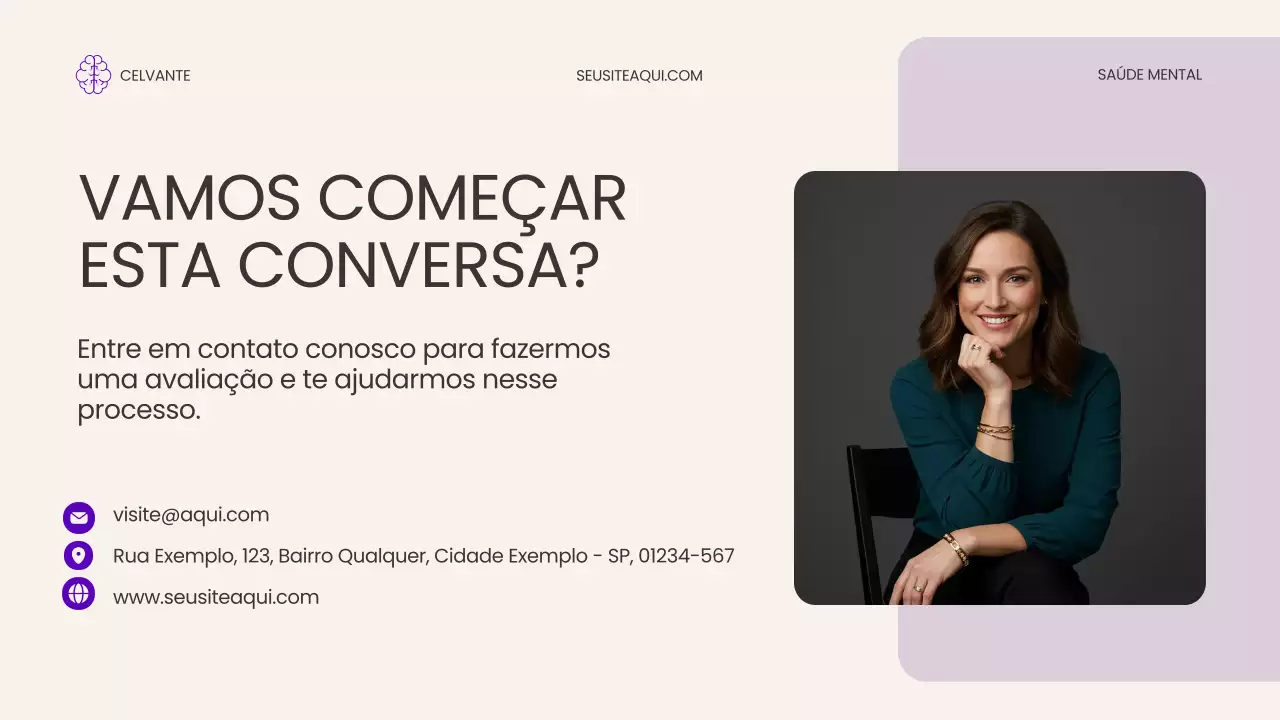 Apresentação de Promoção da Saúde Mental Moderna Roxa