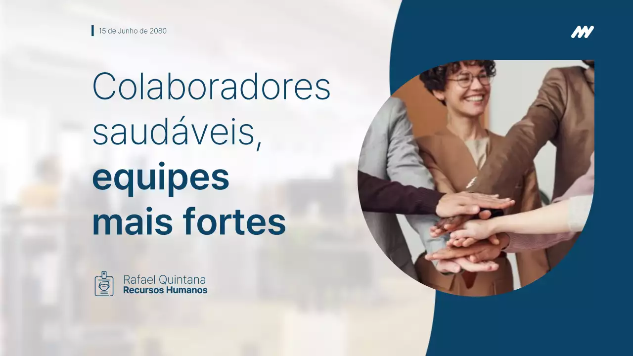 Apresentação de Promoção de Trabalho em Equipe Moderno Azul
