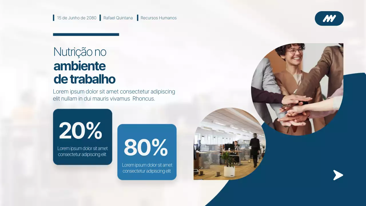 Apresentação de Promoção de Trabalho em Equipe Moderno Azul