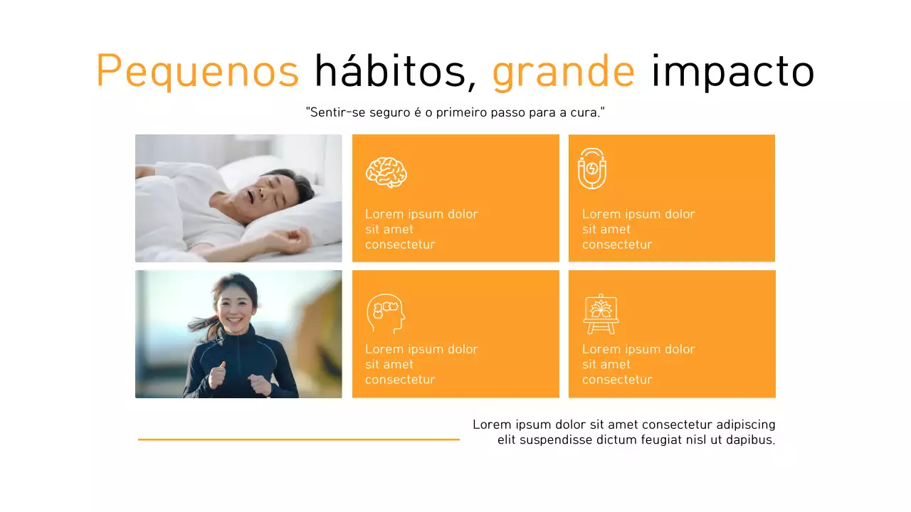 Apresentação do anúncio do Orange Modern Wellness