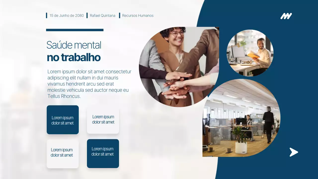 Apresentação de Promoção de Trabalho em Equipe Moderno Azul