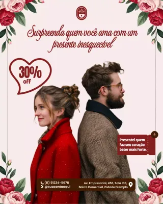 Postagem de promoção de presente vintage vermelho no Instagram