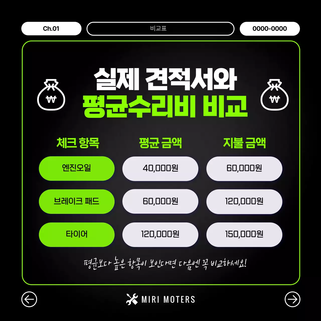 검정 모던 바이크 수리비 광고