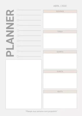 Cartaz de agenda minimalista cinza