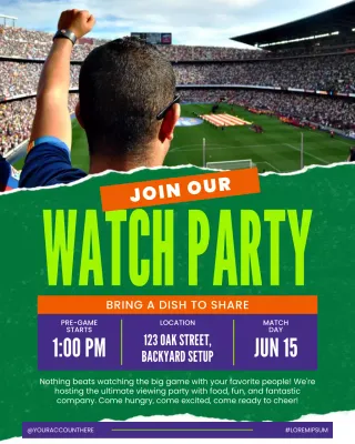 Green Retro Live Game Viewing Party Instagram Post