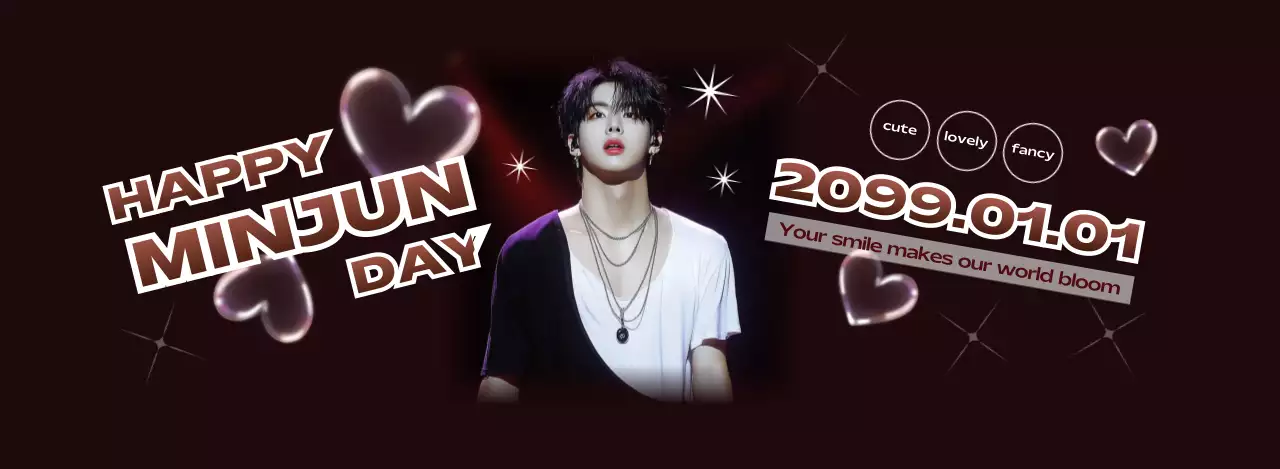 黒 モダン セレブレーション ポスター アイドル誕生日カフェ