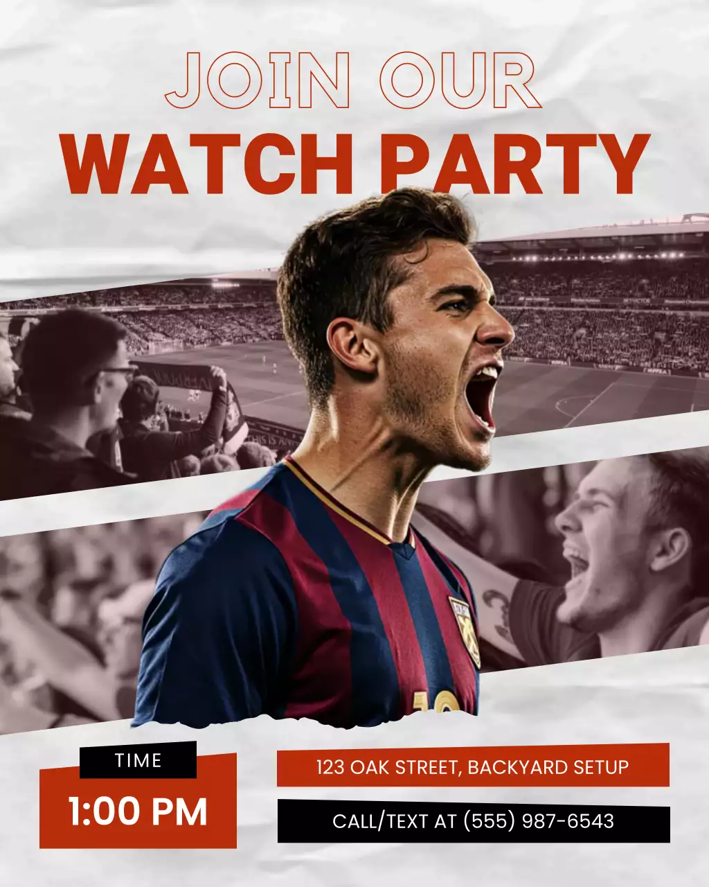 Red Grey Live Game Viewing Party Instagram Post