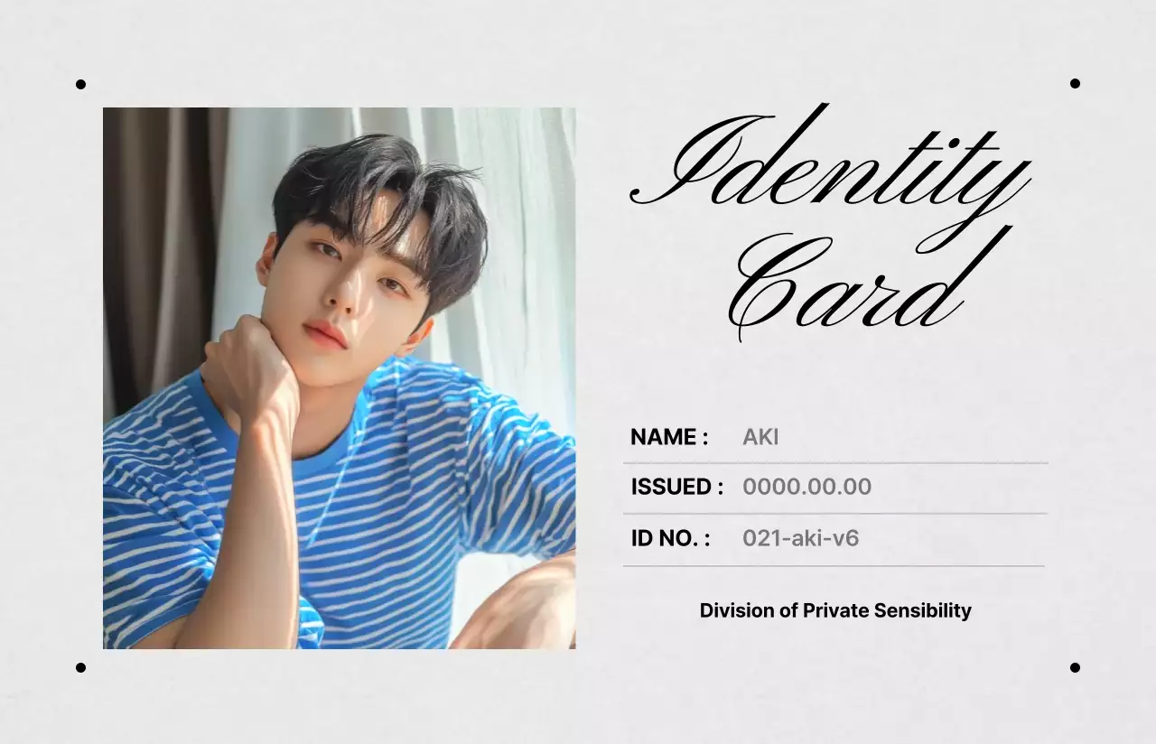 青 シンプル アイデンティティ カード 推し活