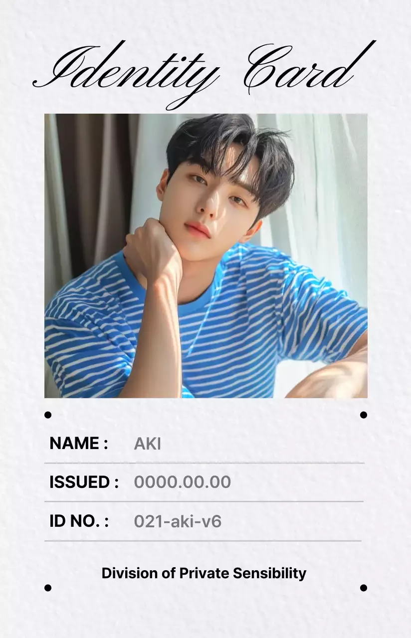 青 シンプル アイデンティティ 名刺 推し活