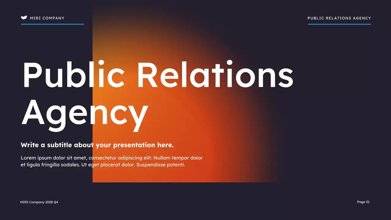 Orange Modern Public Relations Presentation