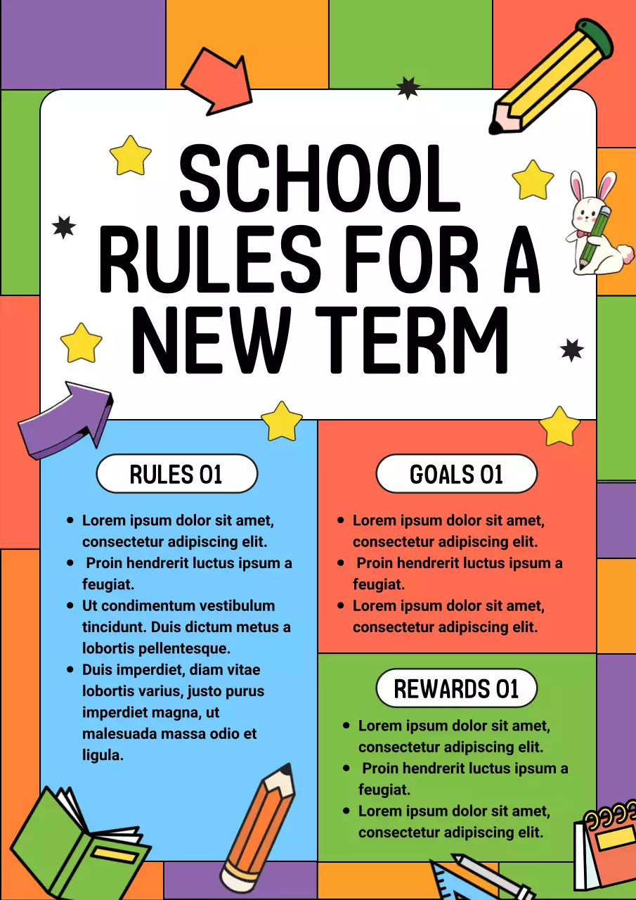 Colorful Modern School Announcement Poster