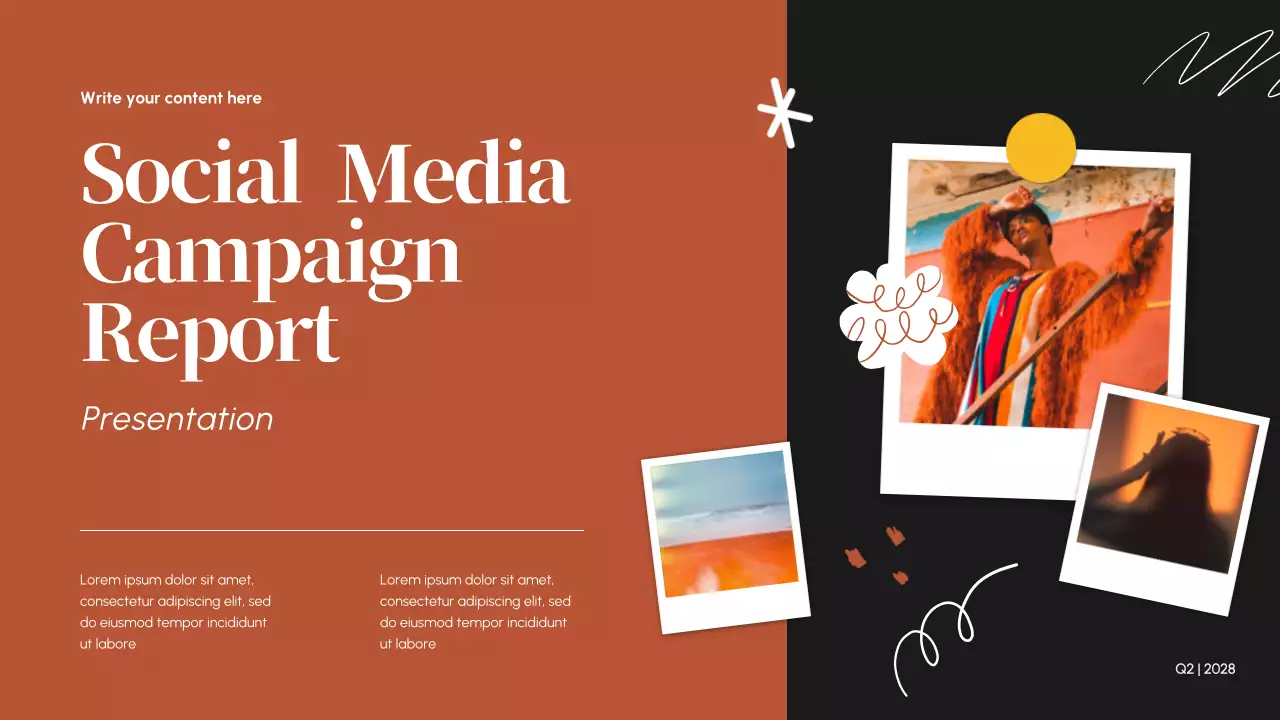 Orange Modern Social Media Campaign Report Presentation