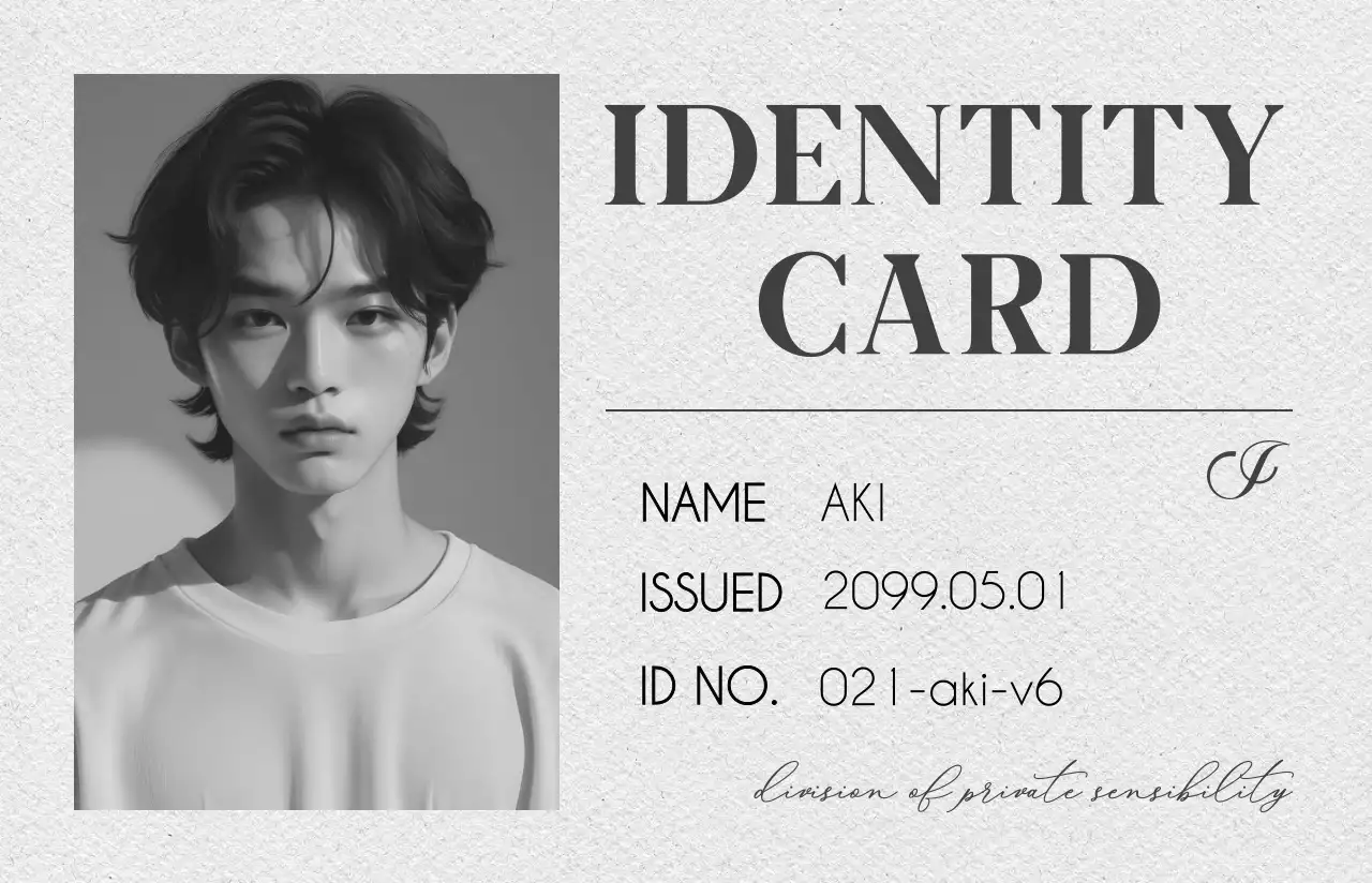 白黒 シンプル 身分証明書 カード 推し活